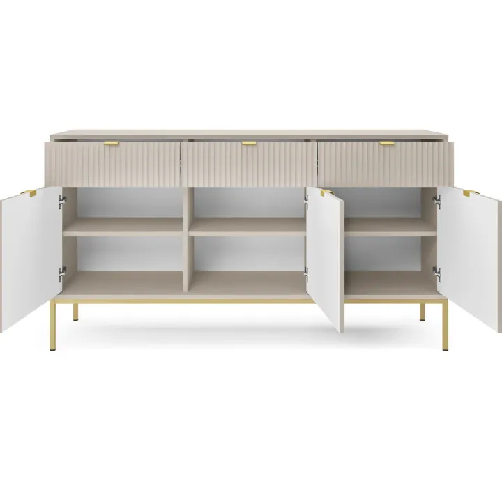 Madia 154x83h cm 3 ante 3 cassetti moderna beige Alisa