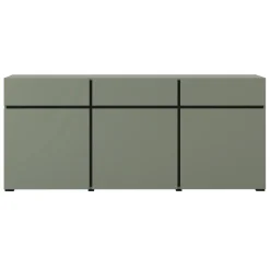 Madia 180x78h cm 3 ante 3 cassetti moderna verde nero Lolla