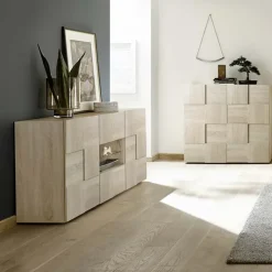 Madia 181x84h cm 2 ante 2 cassetti moderna rovere samoa Obsession
