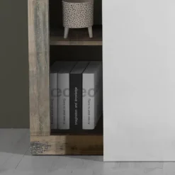 Madia 146x93h cm 2 ante 3 cassetti moderna bianco lucido pero Invictus