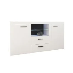 Madia 157x82h cm 2 ante 2 cassetti moderna con led bianco Haarlem