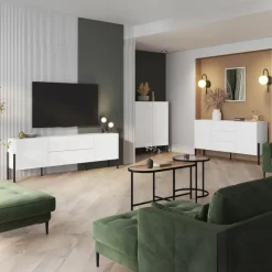 Madia 180x90h cm 2 ante 3 cassetti moderna bianco Simple