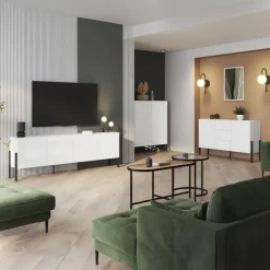 Madia 150x90h cm 2 ante 3 cassetti moderna bianco Simple
