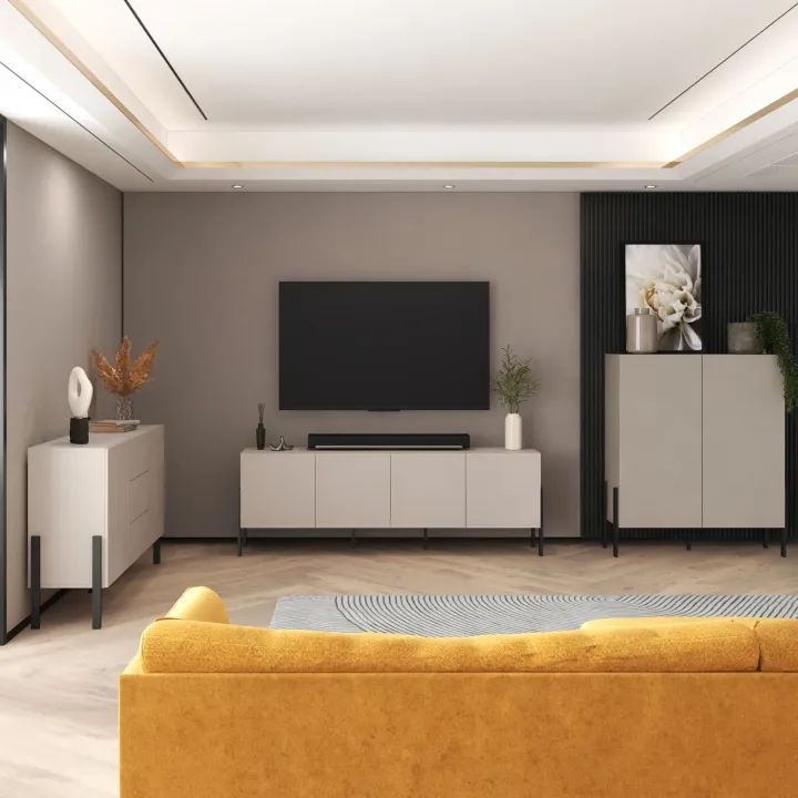 Madia 150x90h cm 2 ante 3 cassetti moderna beige cashmere Simple