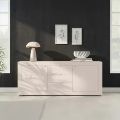 Madia 210x86h cm 2 ante 3 cassetti moderna beige cashmere Eternity
