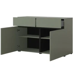 Madia 120x78h cm 2 ante 2 cassetti moderna verde nero Lolla