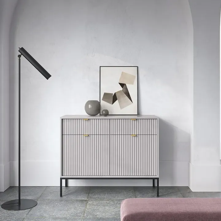 Madia 104x83h cm 2 ante 2 cassetti moderna grigio Alisa