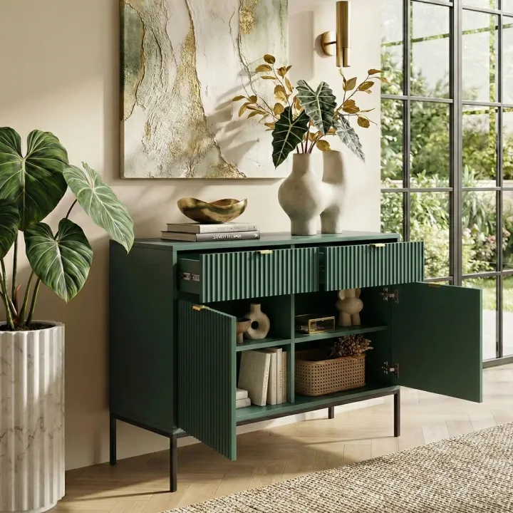 Madia 104x83h cm 2 ante 2 cassetti moderna design verde Alisa