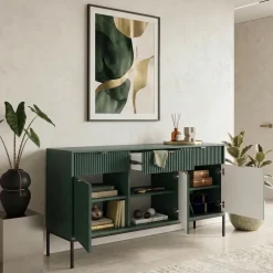 Madia 154x83h cm 3 ante 3 cassetti moderna verde Alisa