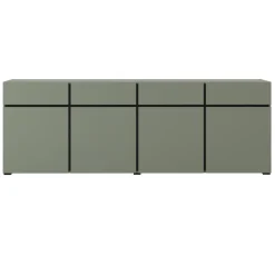 Madia 225x78h cm 4 ante 4 cassetti moderna verde nero Lolla