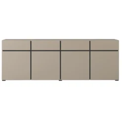 Madia 225x78h cm 4 ante 4 cassetti moderna tortora nero Lolla