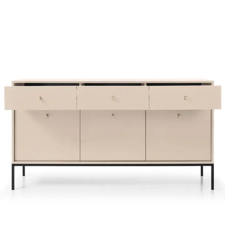 Madia 154x83h cm 3 ante 3 cassetti soggiorno beige Glory