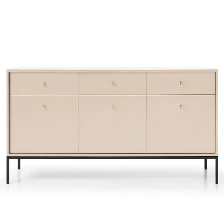 Madia 154x83h cm 3 ante 3 cassetti soggiorno beige Glory