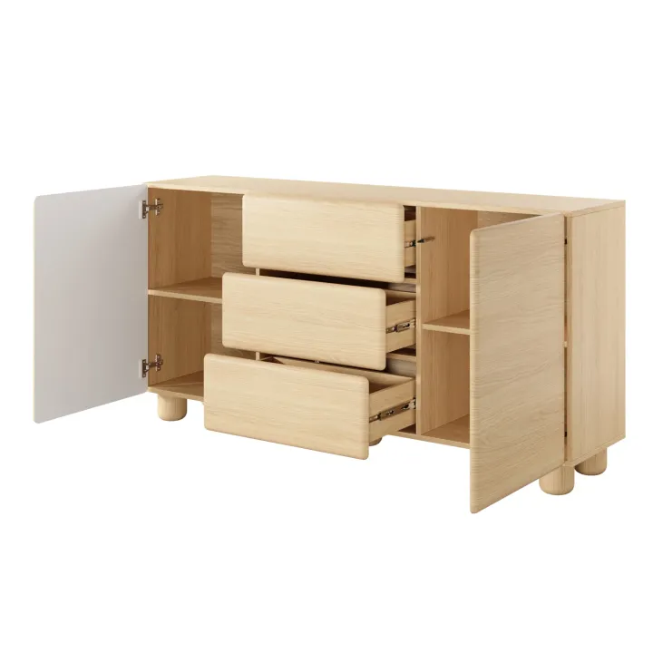 Madia 160x80h cm 2 ante 3 cassetti soggiorno rovere chiaro Mellow