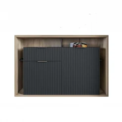 Madia 138x91h cm 2 ante 1 cassetto cannettato rovere nero Savona