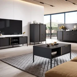 Madia 103x82h cm 2 ante 1 cassetto moderna antracite Nebula