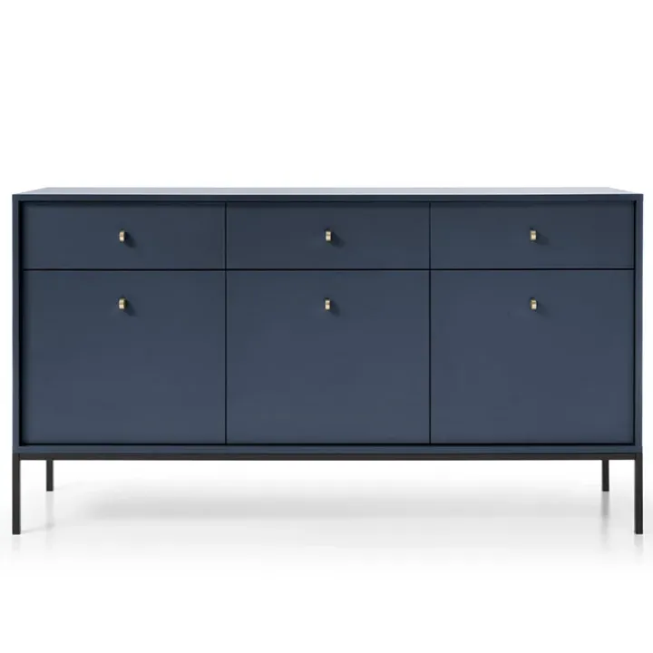 Madia 154x83h cm 3 ante con cassetti moderna blu notte Glory