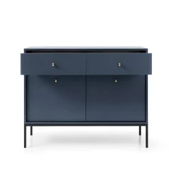 Madia 104x83h cm 2 ante con cassetti soggiorno blu notte Glory