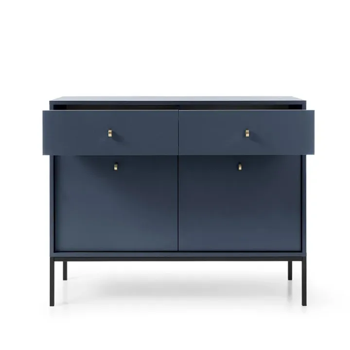 Madia 104x83h cm 2 ante con cassetti soggiorno blu notte Glory