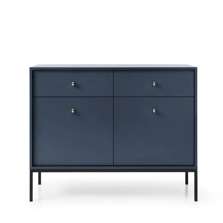 Madia 104x83h cm 2 ante con cassetti soggiorno blu notte Glory