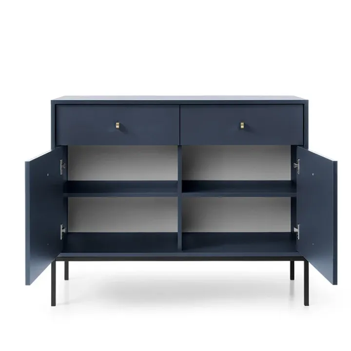 Madia 104x83h cm 2 ante con cassetti soggiorno blu notte Glory