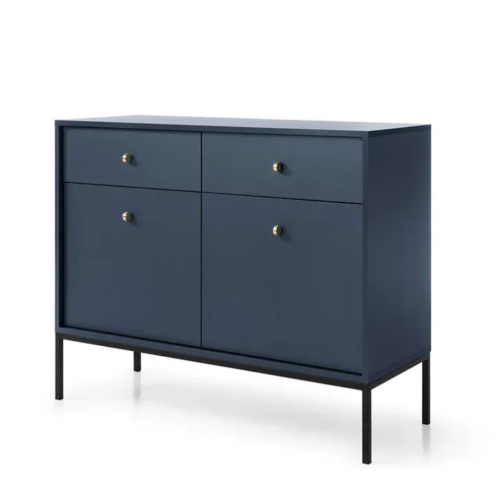 Madia 104x83h cm 2 ante con cassetti soggiorno blu notte Glory