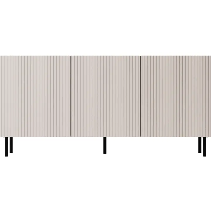 Madia 156x76h cm 3 ante con frontali cannettati beige Ziggy
