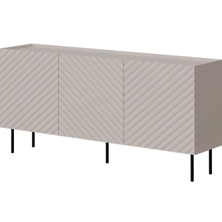 Madia 166x80h cm 3 ante con frontali decorati beige Daniele