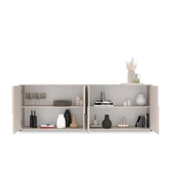Madia 205x70h cm 4 ante design in rilievo beige cashmere Sonia