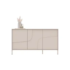 Madia 155x86h cm 3 ante design in rilievo con piedini beige cashmere Sonia
