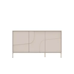 Madia 155x86h cm 3 ante design in rilievo con piedini beige cashmere Sonia
