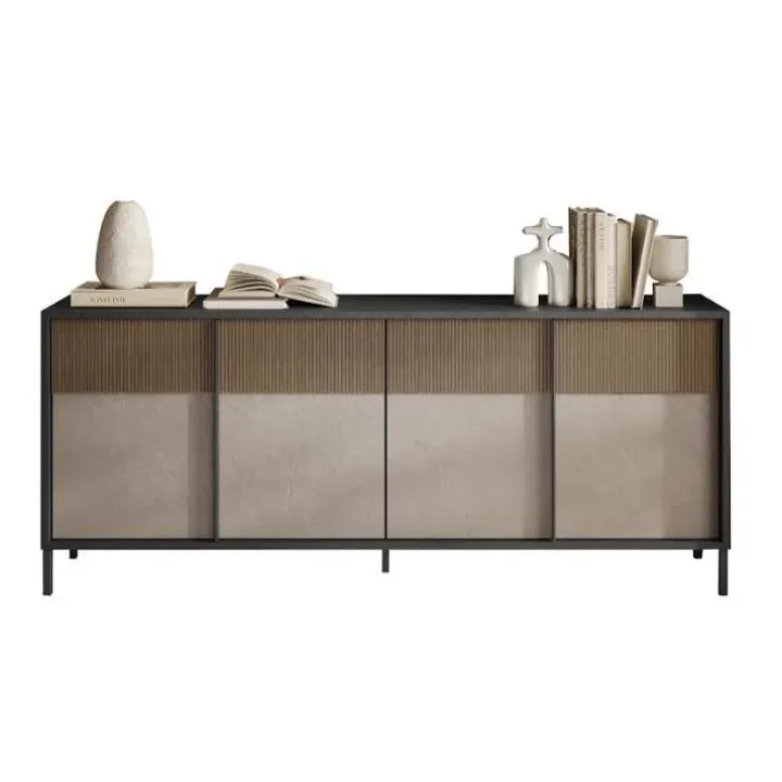 Madia 206x86h cm 4 ante moderna antracite tortora Every