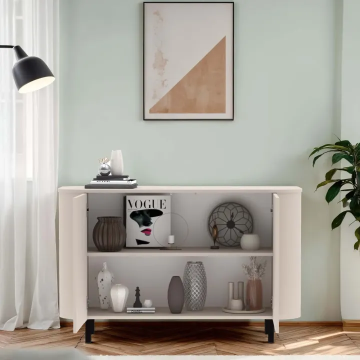 Madia 130x82h cm 2 ante moderna beige cashmere Lucrezia