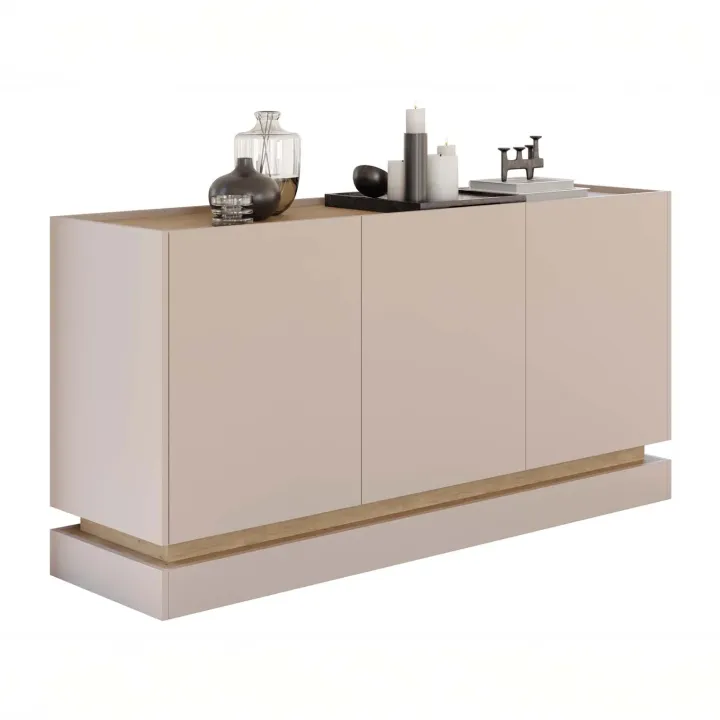 Madia 160x75h cm 3 ante moderna beige rovere Rhea