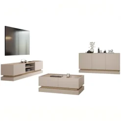 Madia 160x75h cm 3 ante moderna beige rovere Rhea
