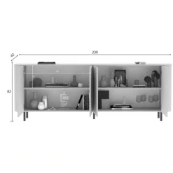 Madia 230x82h cm 4 ante moderna beige cashmere Lucrezia