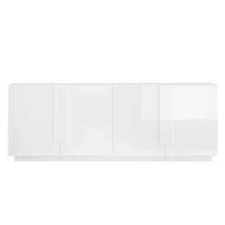 Madia 241x90h cm 4 ante moderna bianco laccato lucido Alvarez