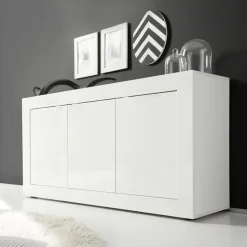 Madia 160x86h cm 3 ante moderna bianco lucido Eternity