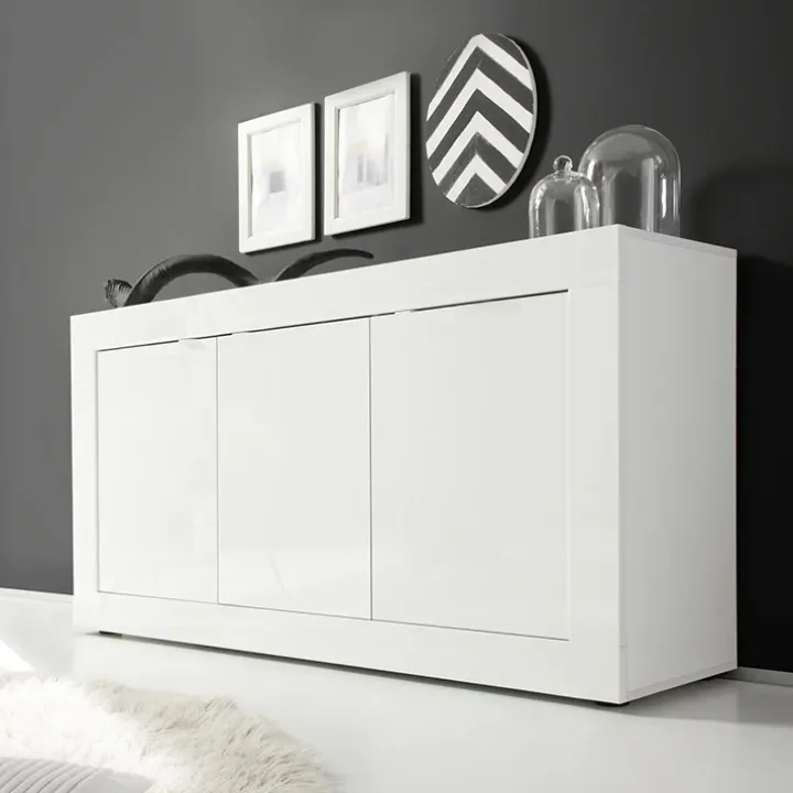 Madia 160x86h cm 3 ante moderna bianco lucido Eternity