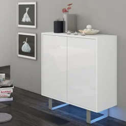 Madia 80x90h cm 2 ante moderna bianco opaco e lucido Kelli Gihome®