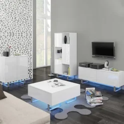 Madia 80x90h cm 2 ante moderna bianco opaco e lucido Kelli Gihome®