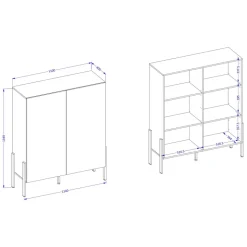 Madia 110x135h cm 2 ante moderna bianco Simple
