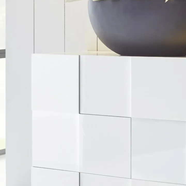 Madia 181x84h cm 3 ante moderna bianco laccato lucido Obsession