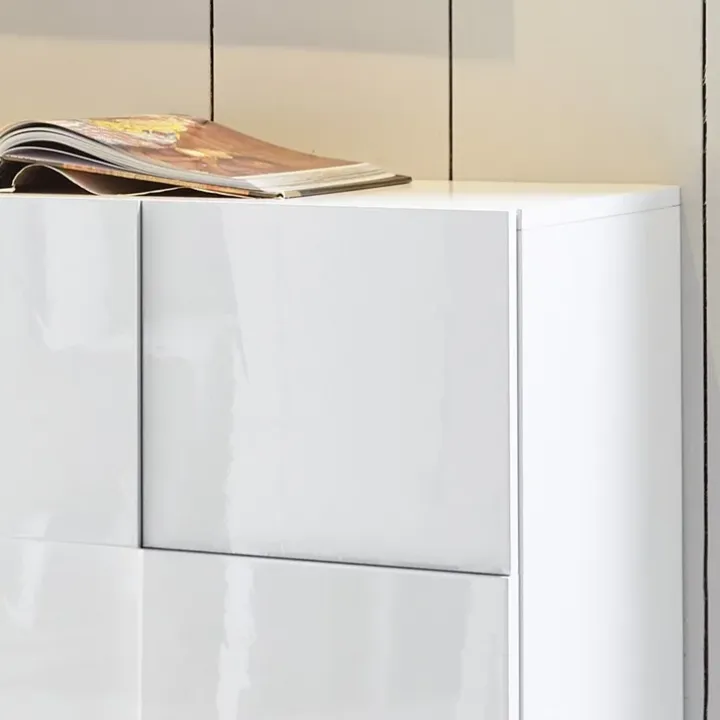 Madia 181x84h cm 3 ante moderna bianco laccato lucido Obsession