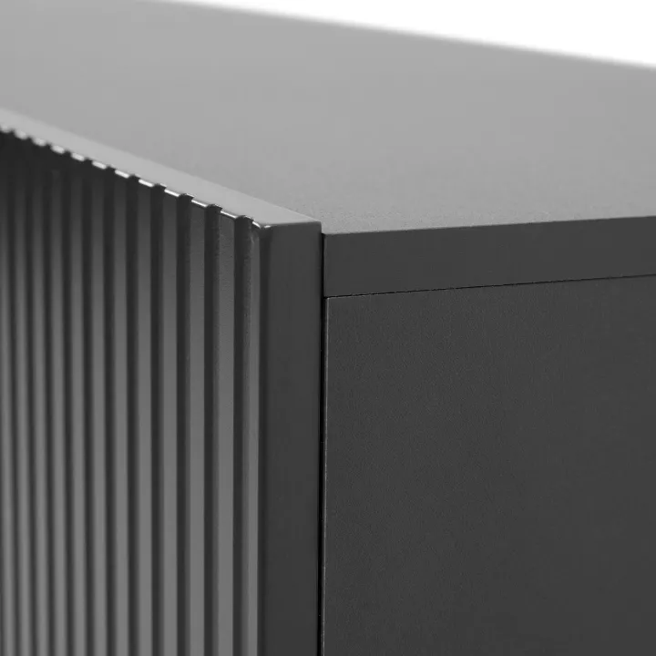 Madia 201x83h cm 4 ante moderna cannettato antracite Essence