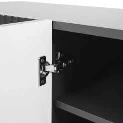 Madia 201x83h cm 4 ante moderna cannettato antracite Essence