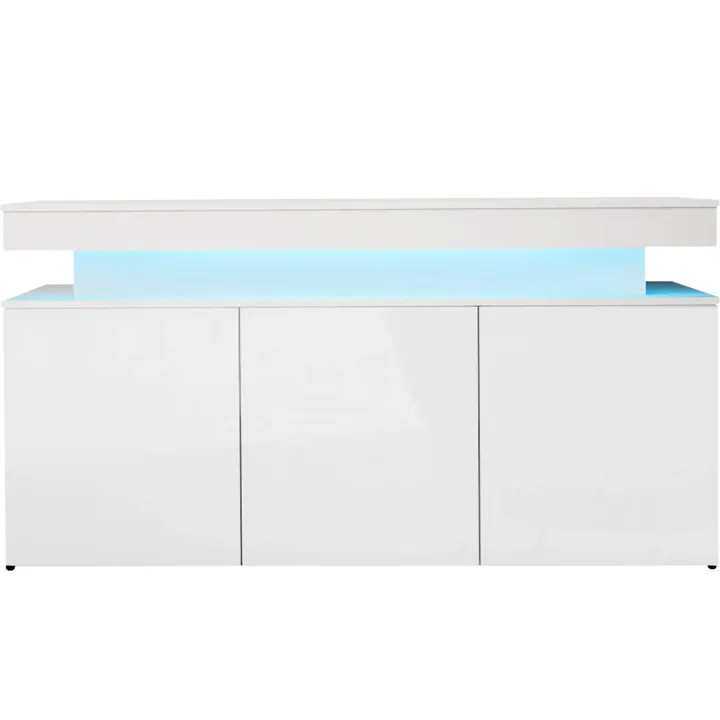 Madia 160x83h cm 3 ante moderna con led bianco Lumus
