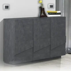 Madia 120x86h cm 3 ante moderna decorate ossido Zenzero