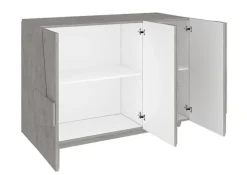 Madia 120x86h cm 3 ante moderna decorate grigio cemento Zenzero