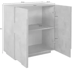 Madia 81x86h cm 2 ante moderna decorate ossido Zenzero Gihome®